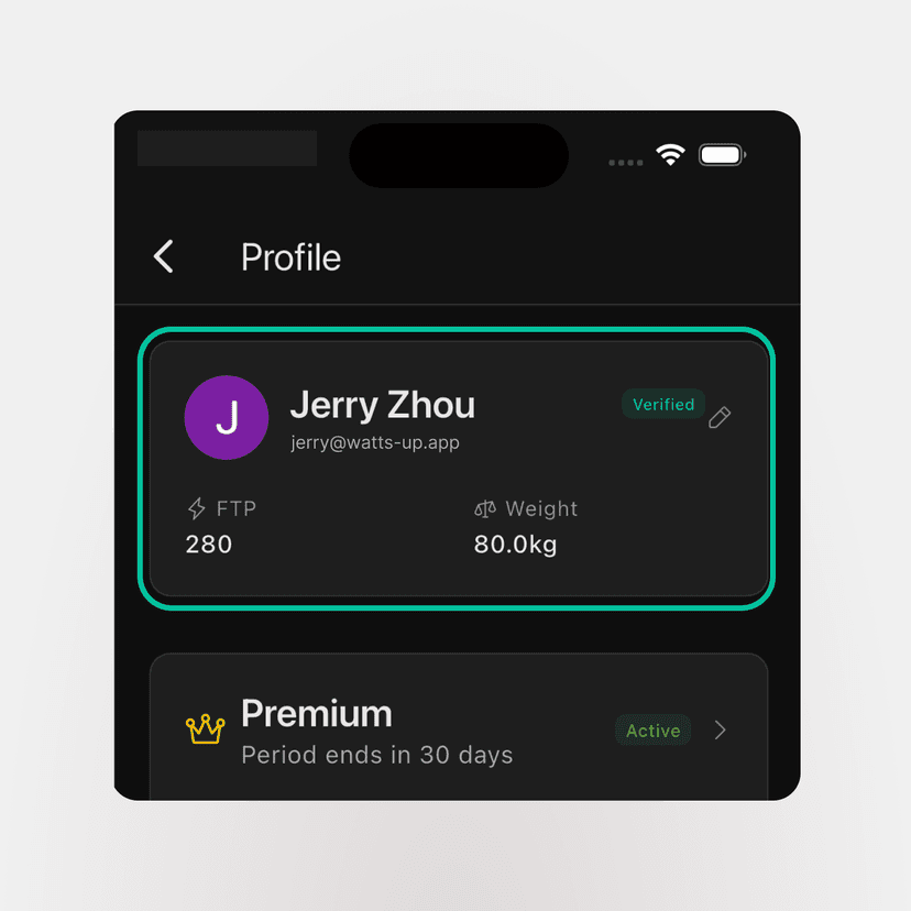 Screenshot: Go to Profile